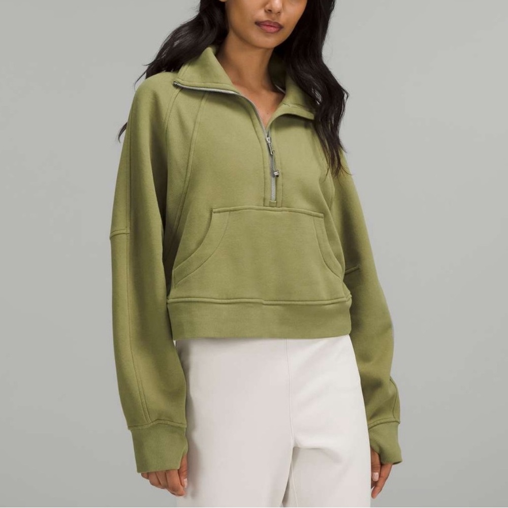 Scuba Oversized Funnel-Neck Half Zip BRONZE GREEN XL/XXL
